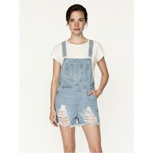 DANCE & MARVEL | NEW Distressed Denim Jean Overalls Shortalls Women’s Size 8